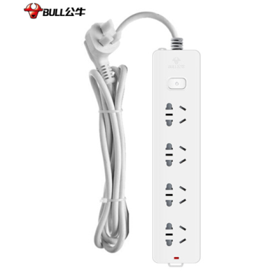 公牛插座 帶保護(hù)門(mén)電源插座接線(xiàn)板 插線(xiàn)板 拖線(xiàn)板插排 4孔位GN-410新國(guó)標(biāo)- GN-4104孔位全長(zhǎng)5米 